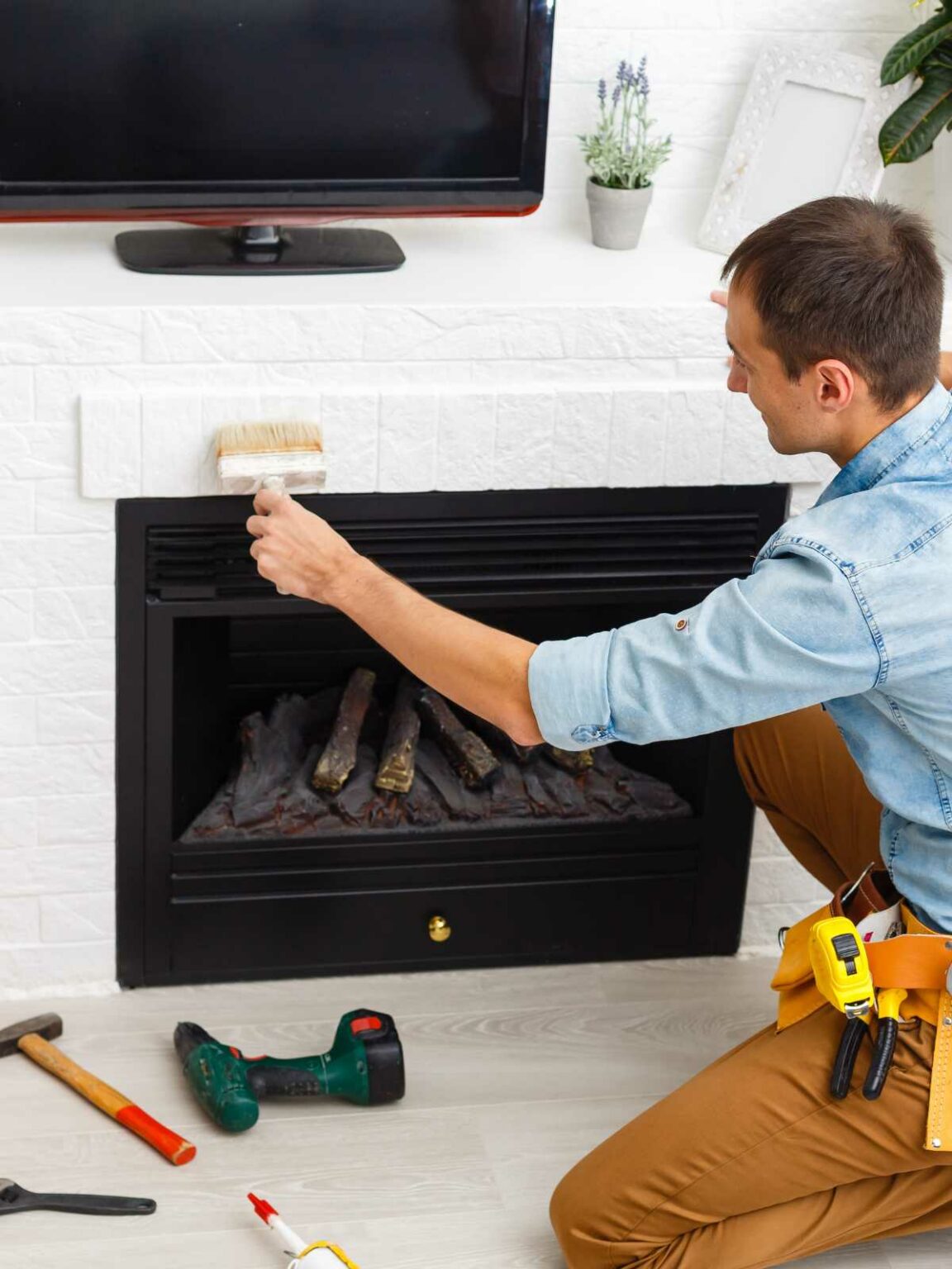 How To Whitewash Brick Fireplace Home And Hues