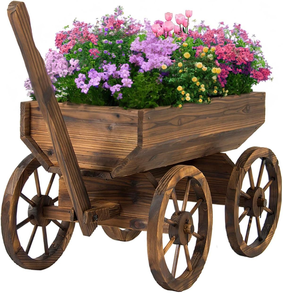 wooden wheelbarrow - a unique planter box