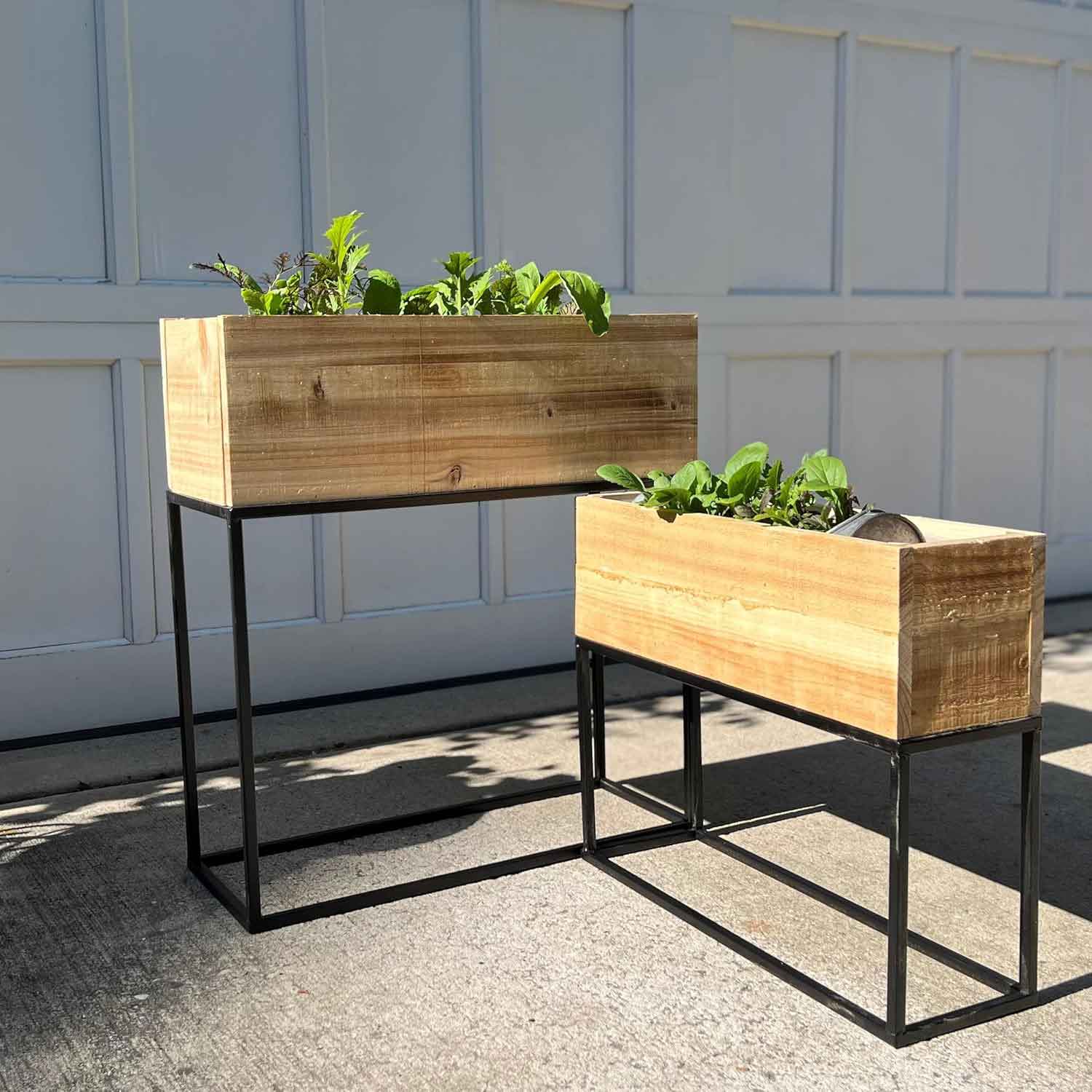 elevated indoor planter box stand