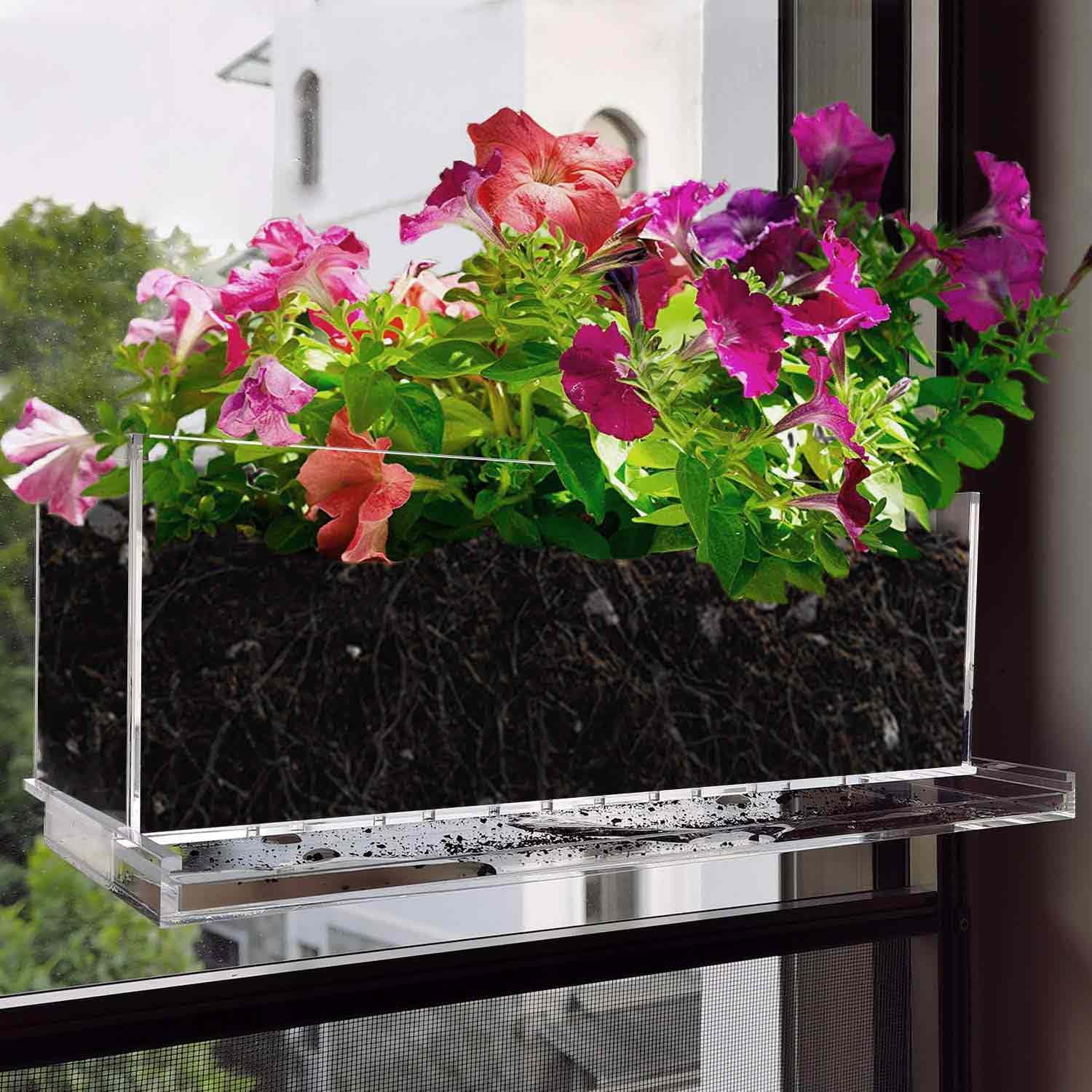 see through transparent  indoor planter