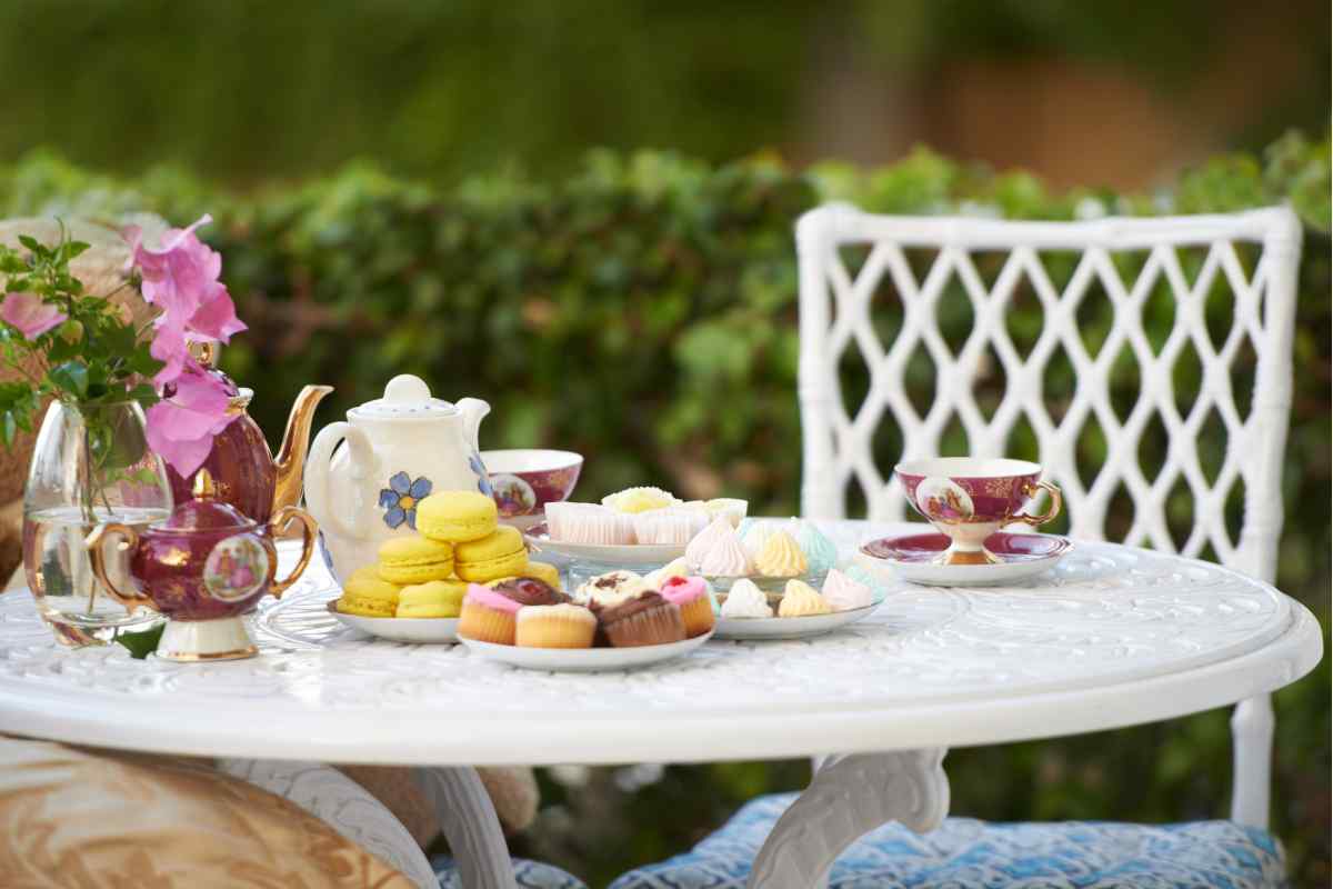 Garden High tea party setting.