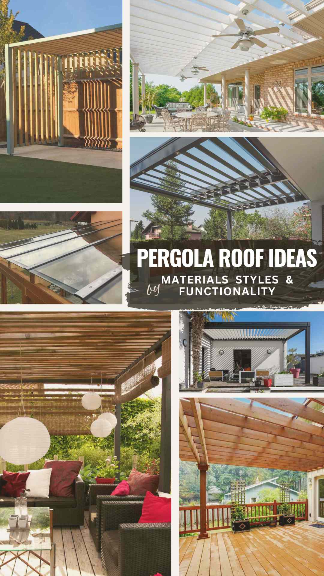 By choosing the right pergola roof design, you can transform your backyard or patio into a contemporary or a cozy retreat, making it the perfect spot for outdoor living and entertainment. These pergola roof ideas will inspire you to start planning your pergola project today. Pros and cons of each material in terms of durability, cost, and maintenance, climate, style preferences, and how you intend to use your outdoor space. #pergola #roof #outdoor #patio