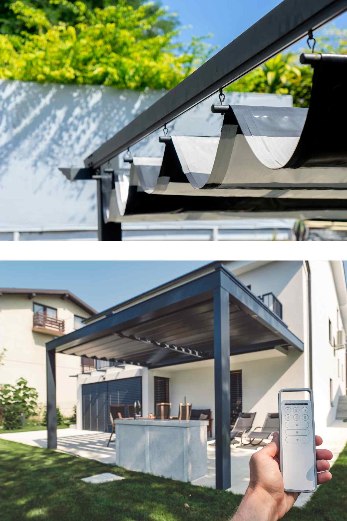 retractable pergola roof water resistant