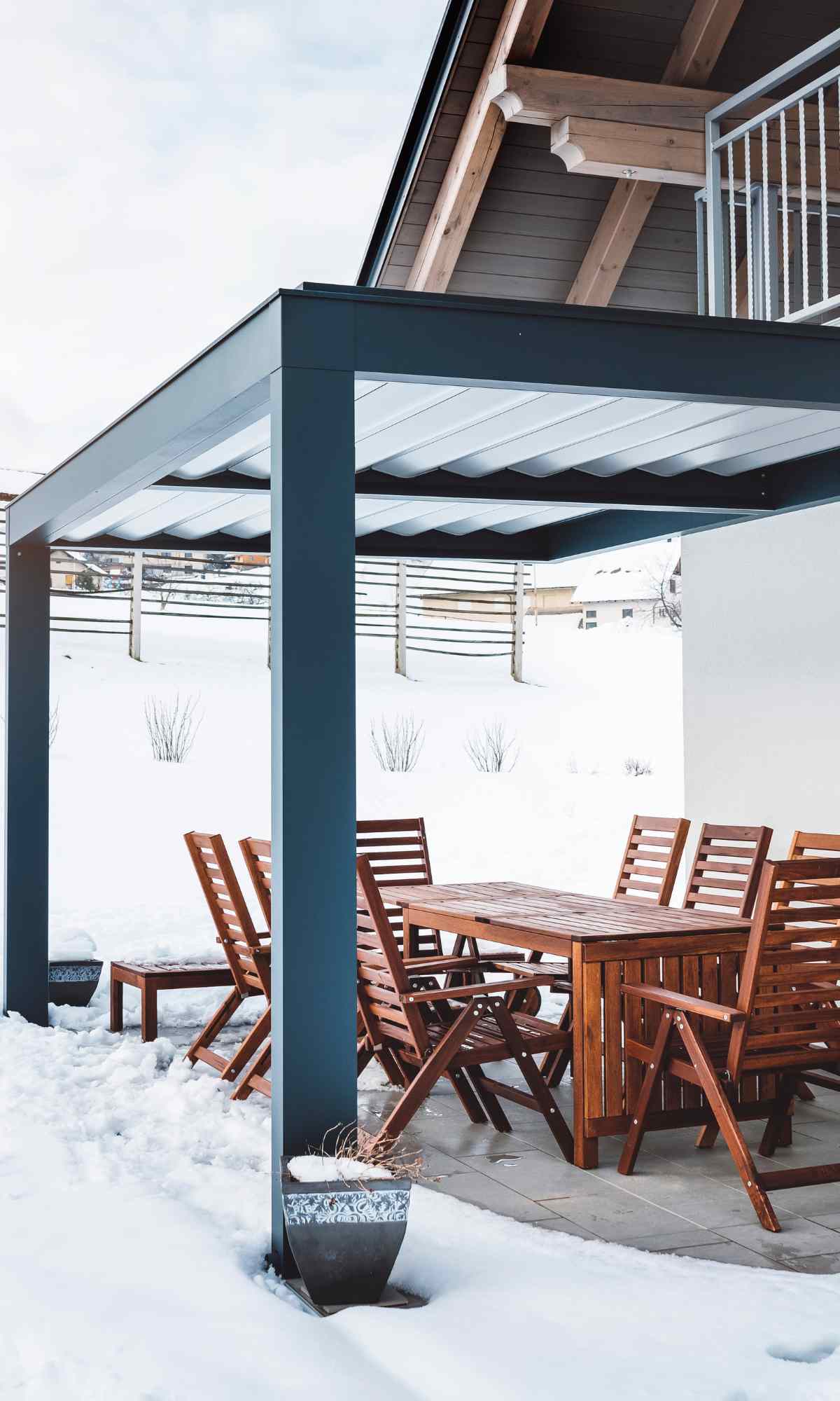 snow proof solid pergola roof