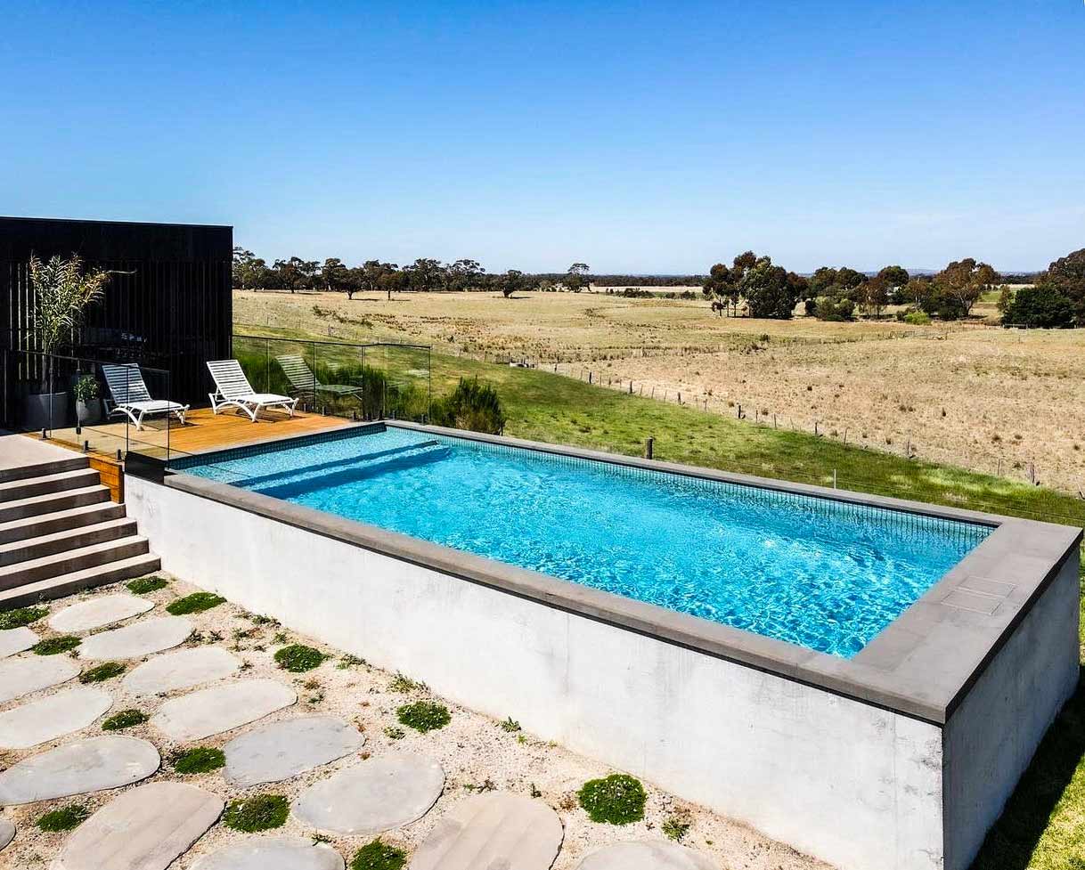 above ground pool partial deck