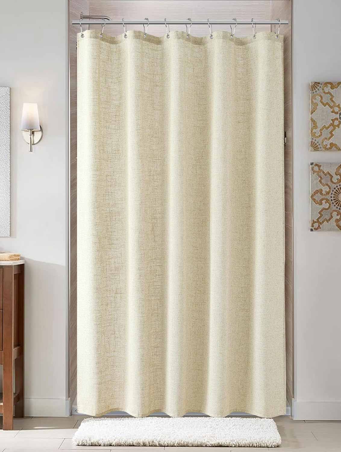 Linen Walk In Shower Curtain