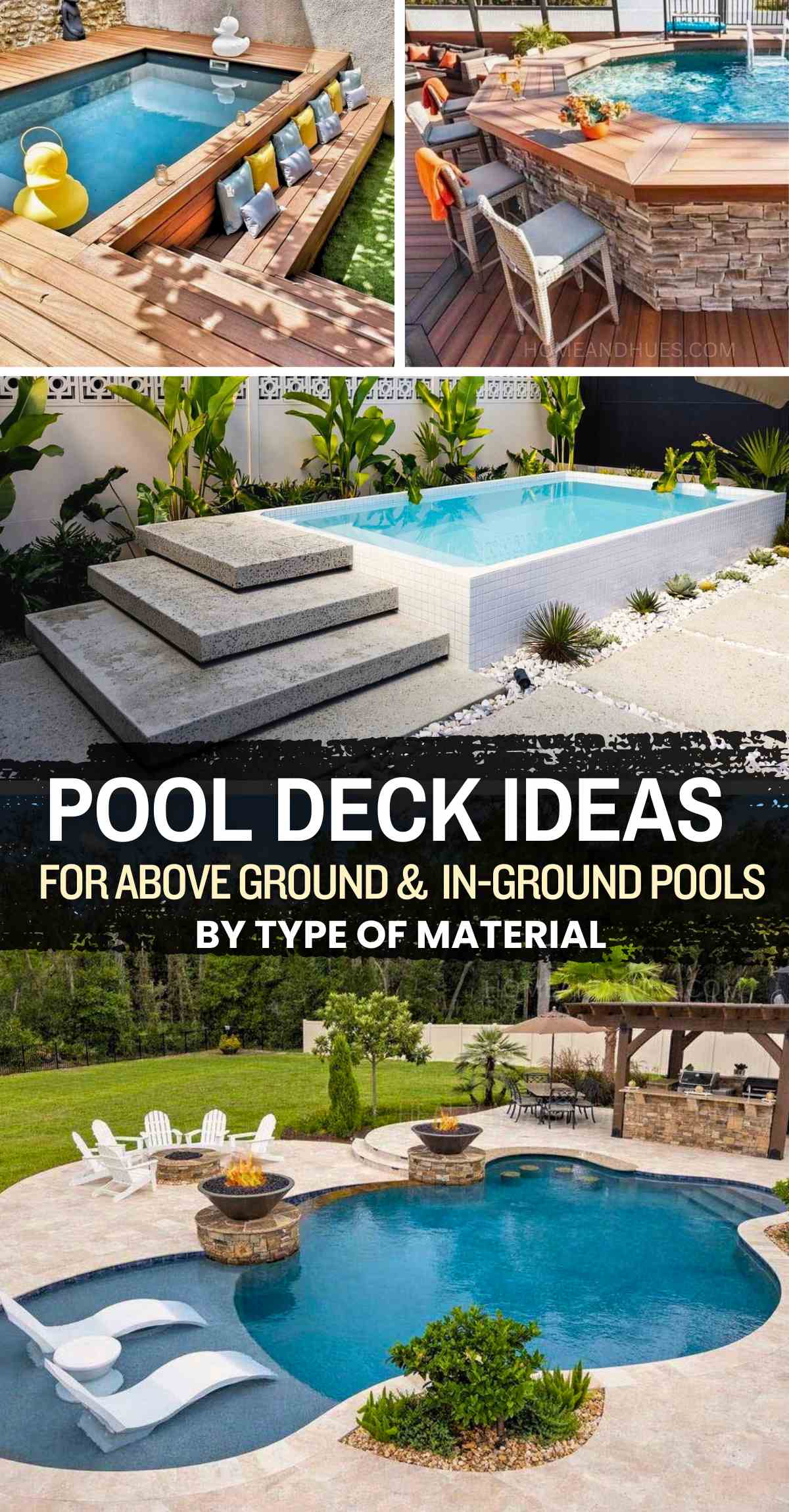 pool deck ideas for above ground and inground pools pinterest