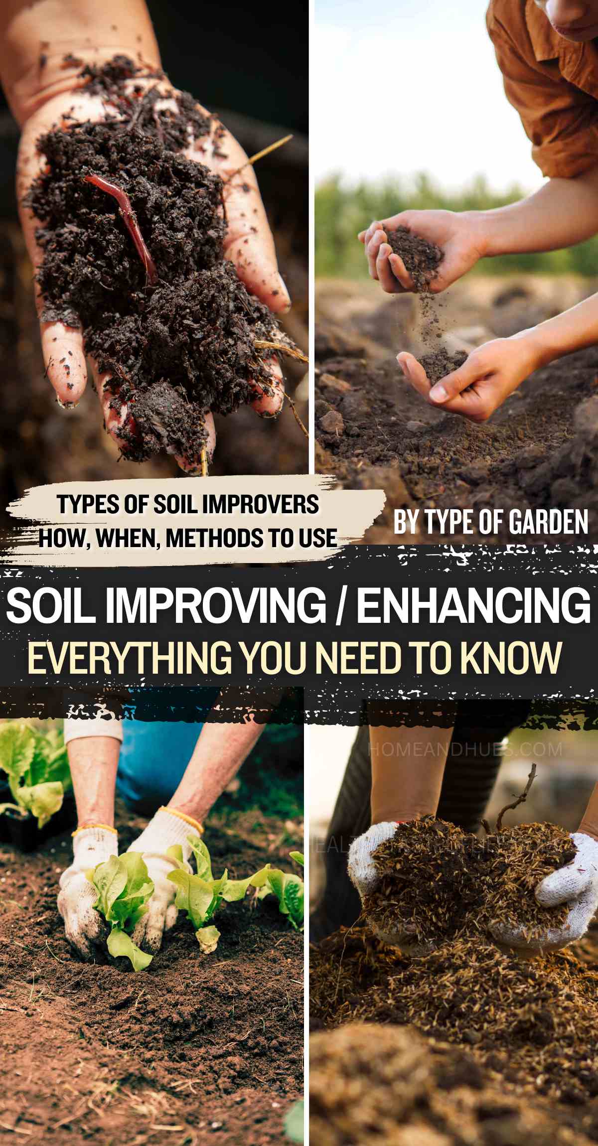 Essential soil improvement tips to enhance your garden, lawn, and raised beds! Learn how to use natural organic soil improvers to enhance and  improve soil quality and structure. Boost your plants' health with these expert tips on improving soil health. Perfect for gardeners looking to create a thriving, beautiful garden. 